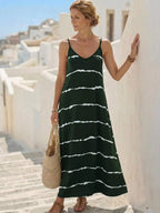 Vestido Longo de Malha Sol da Enseada com Estampa de Folhas de Coqueiro — fotografia 9 | Mar & Pérola