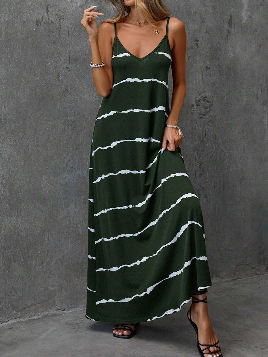 Vestido Longo de Malha Sol da Enseada com Estampa de Folhas de Coqueiro — fotografia 11 | Mar & Pérola