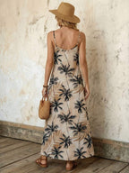 Vestido Longo de Malha Sol da Enseada com Estampa de Folhas de Coqueiro — fotografia 16 | Mar & Pérola
