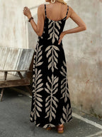 Vestido Longo de Malha Sol da Enseada com Estampa de Folhas de Coqueiro — fotografia 36 | Mar & Pérola
