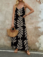 Vestido Longo de Malha Sol da Enseada com Estampa de Folhas de Coqueiro — fotografia 40 | Mar & Pérola