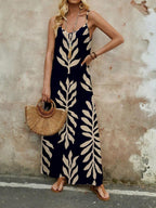 Vestido Longo de Malha Sol da Enseada com Estampa de Folhas de Coqueiro — fotografia 43 | Mar & Pérola