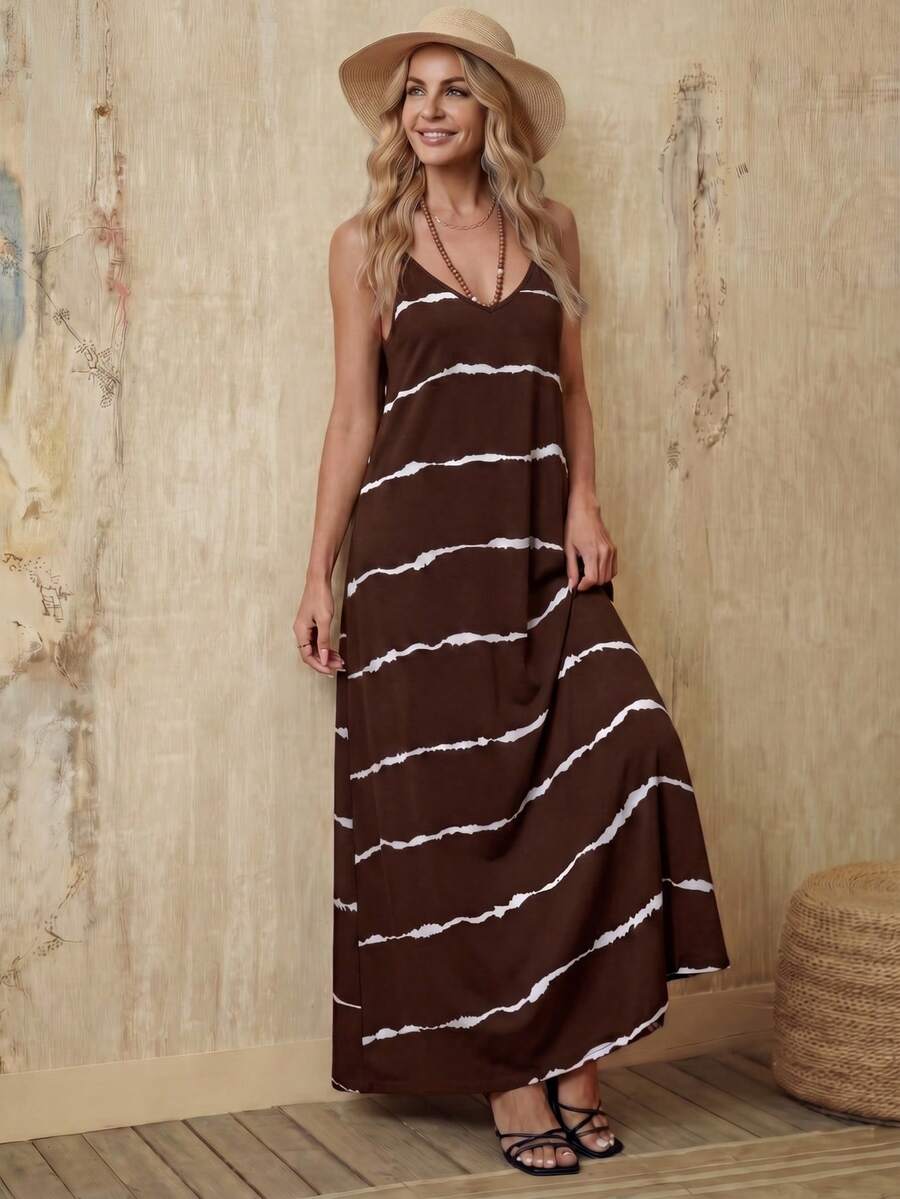 Vestido Longo de Malha Sol da Enseada com Estampa de Folhas de Coqueiro — fotografia 46 | Mar & Pérola