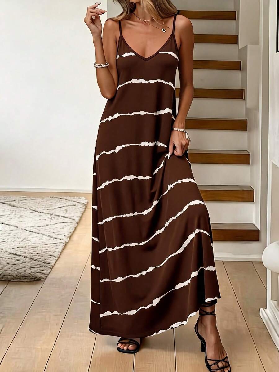 Vestido Longo de Malha Sol da Enseada com Estampa de Folhas de Coqueiro — fotografia 48 | Mar & Pérola