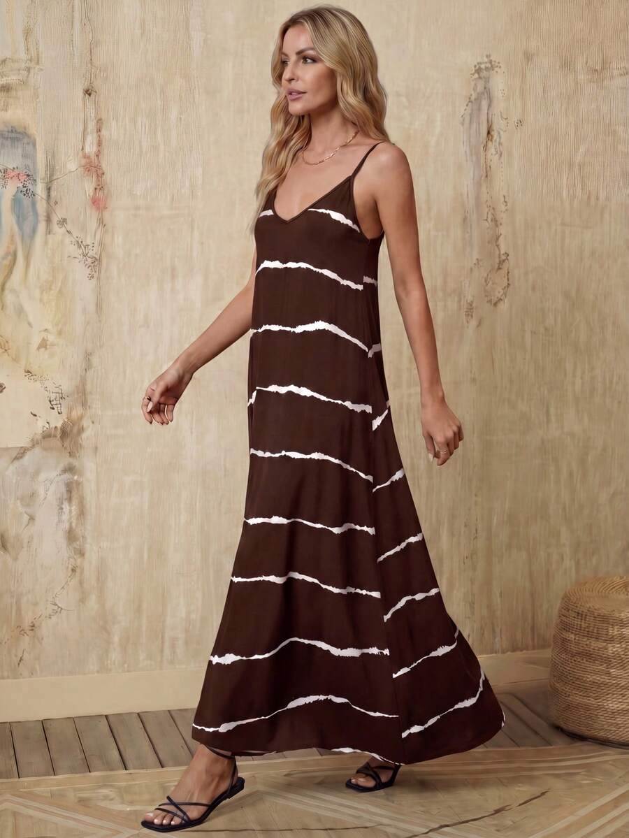 Vestido Longo de Malha Sol da Enseada com Estampa de Folhas de Coqueiro — fotografia 51 | Mar & Pérola