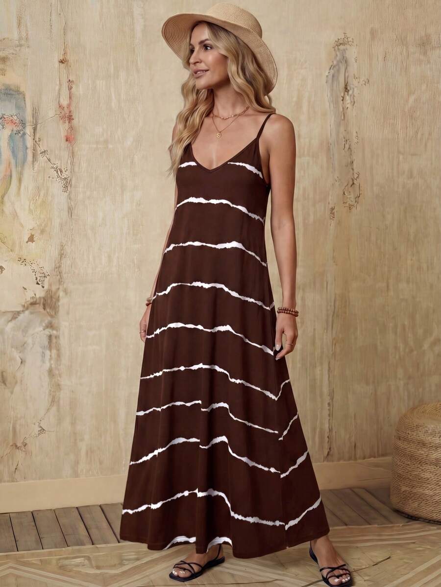 Vestido Longo de Malha Sol da Enseada com Estampa de Folhas de Coqueiro — fotografia 52 | Mar & Pérola