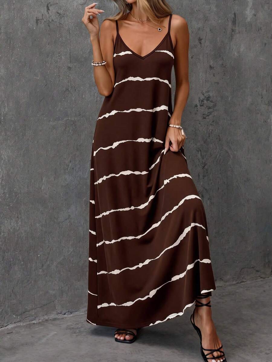 Vestido Longo de Malha Sol da Enseada com Estampa de Folhas de Coqueiro — fotografia 53 | Mar & Pérola