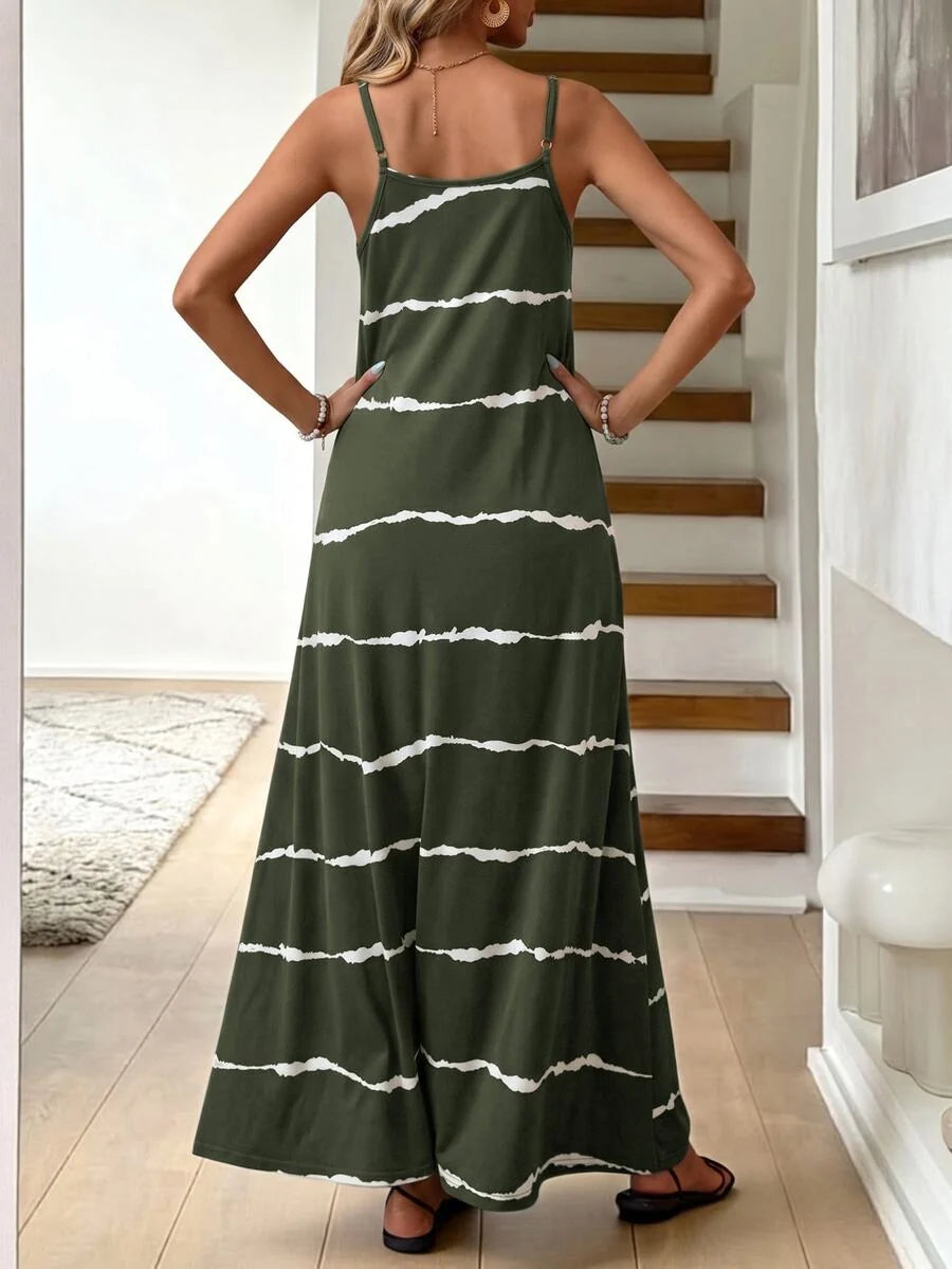 Vestido Longo de Malha Sol da Enseada com Estampa de Folhas de Coqueiro — fotografia 55 | Mar & Pérola