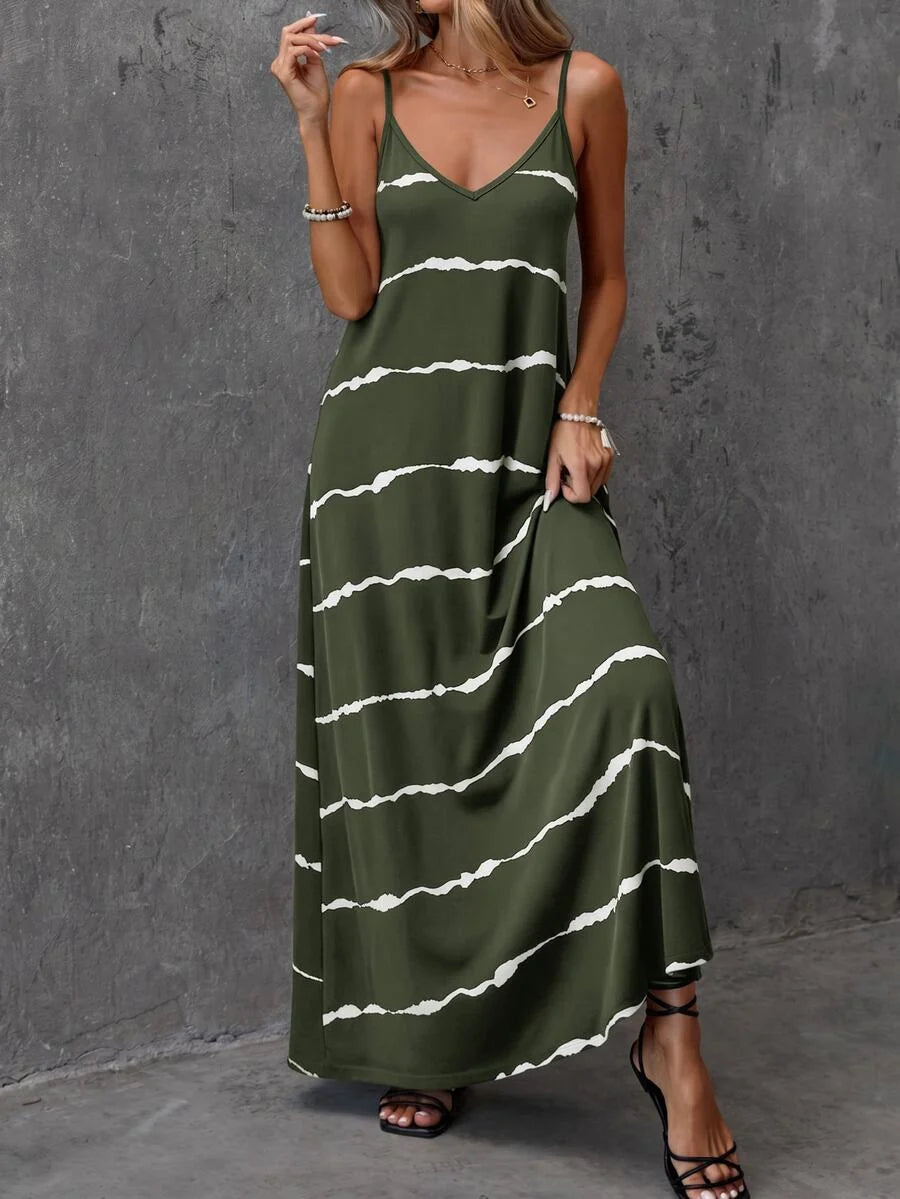 Vestido Longo de Malha Sol da Enseada com Estampa de Folhas de Coqueiro — fotografia 59 | Mar & Pérola