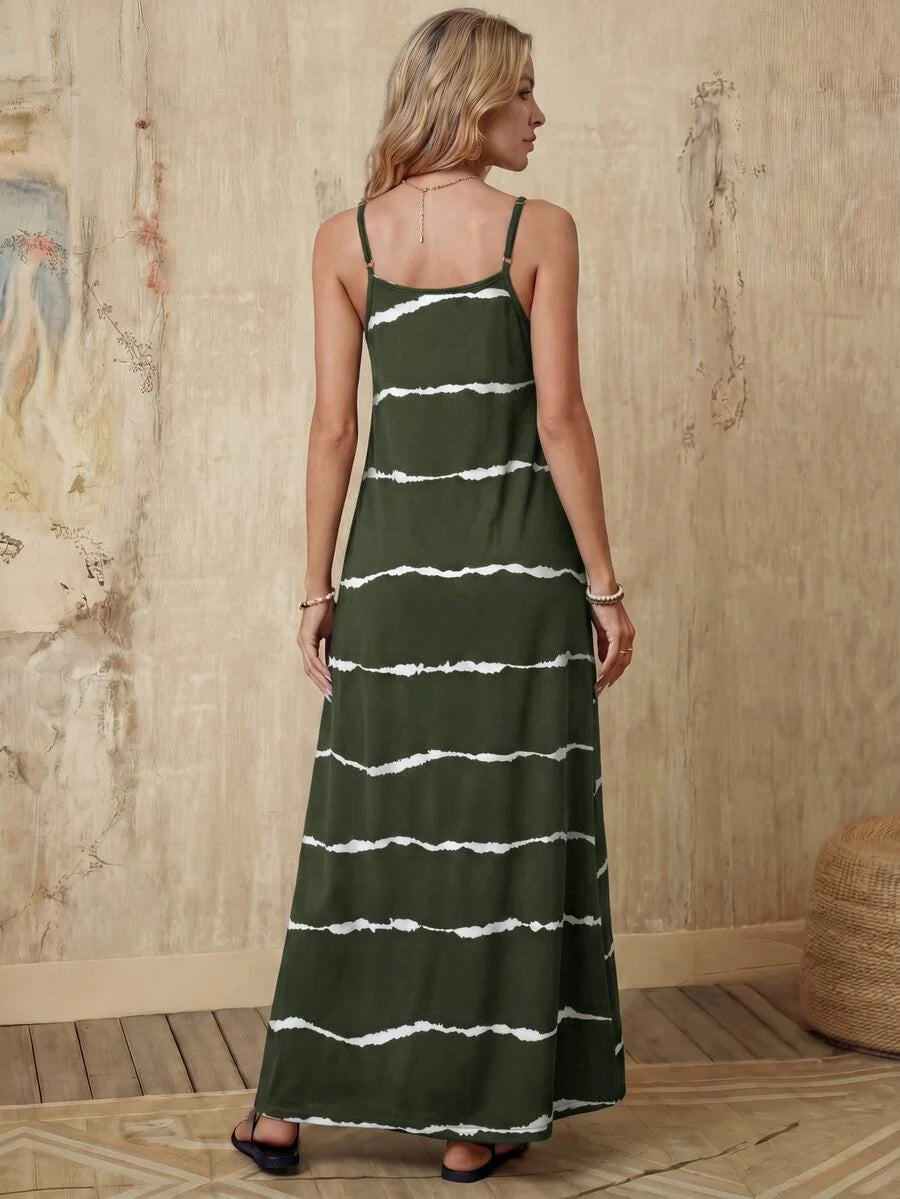 Vestido Longo de Malha Sol da Enseada com Estampa de Folhas de Coqueiro — fotografia 60 | Mar & Pérola