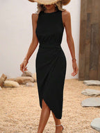 Vestido Longo Envolvente Brisa da Costa com Bainha Franzida — fotografia 4 | Mar & Pérola