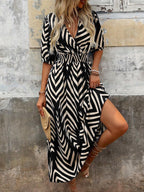 Vestido Longo Estampa de Leopardo Costa Selvagem com Costas Abertas — fotografia 3 | Mar & Pérola