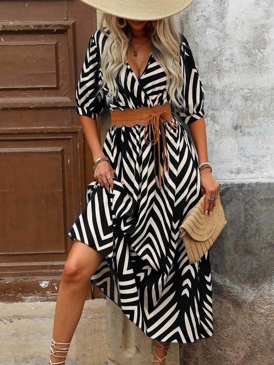 Vestido Longo Estampa de Leopardo Costa Selvagem com Costas Abertas — fotografia 4 | Mar & Pérola