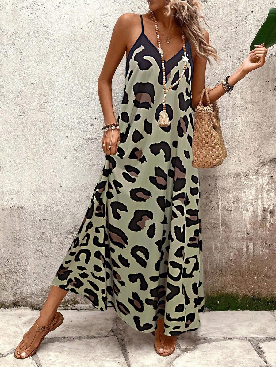 Vestido Longo Estampa de Leopardo Costa Selvagem com Costas Abertas — fotografia 7 | Mar & Pérola