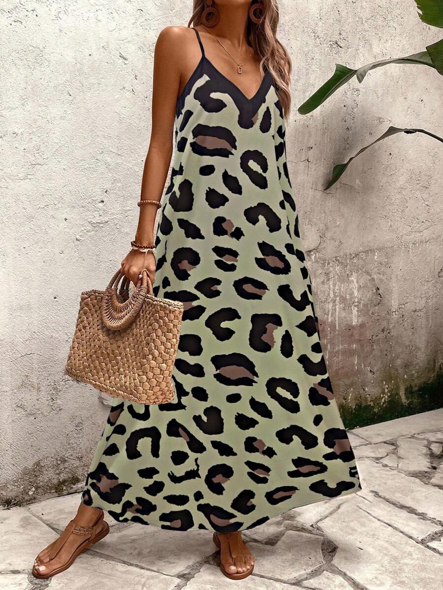 Vestido Longo Estampa de Leopardo Costa Selvagem com Costas Abertas — fotografia 10 | Mar & Pérola