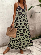 Vestido Longo Estampa de Leopardo Costa Selvagem com Costas Abertas — fotografia 10 | Mar & Pérola