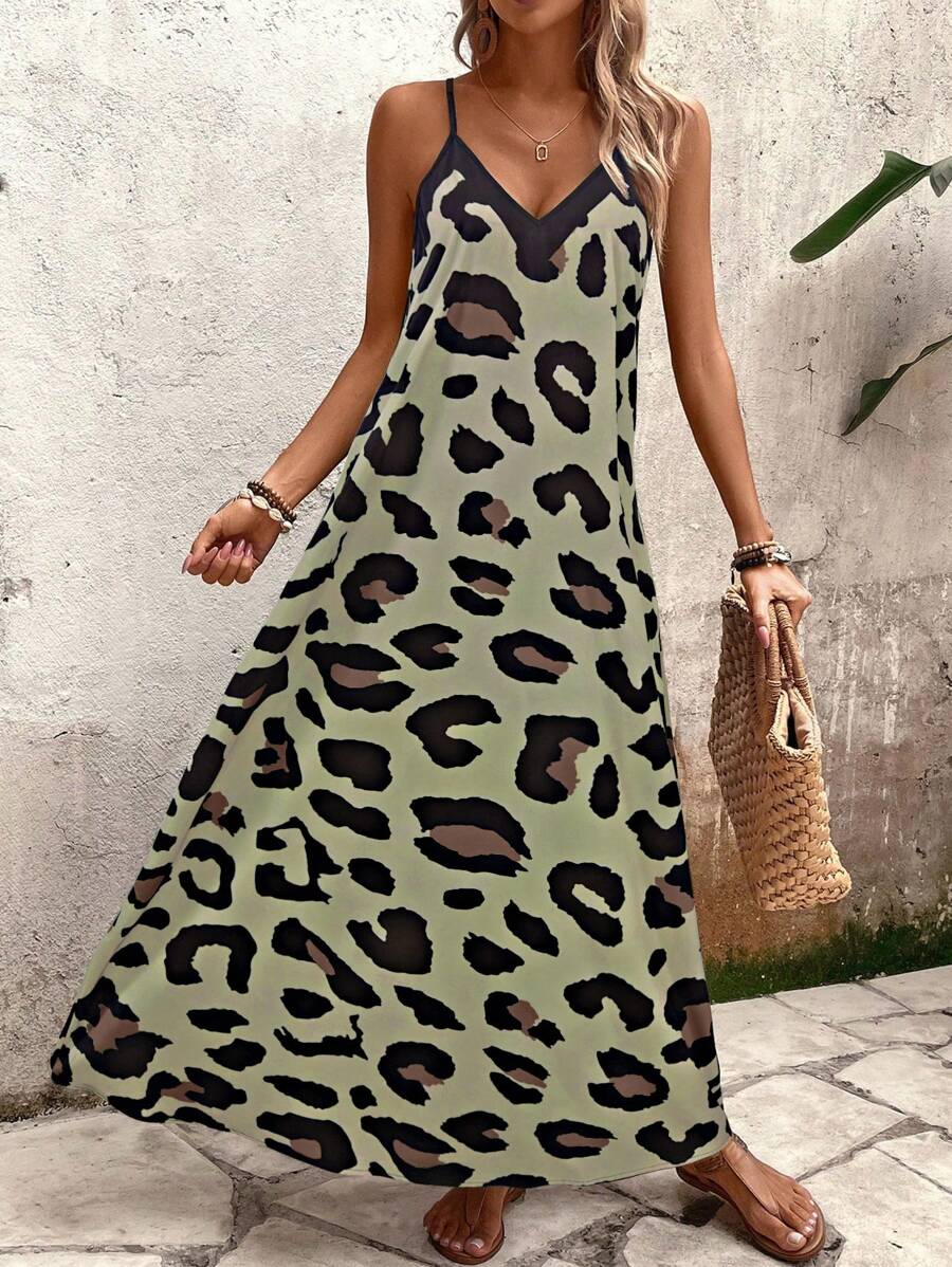 Vestido Longo Estampa de Leopardo Costa Selvagem com Costas Abertas — fotografia 11 | Mar & Pérola