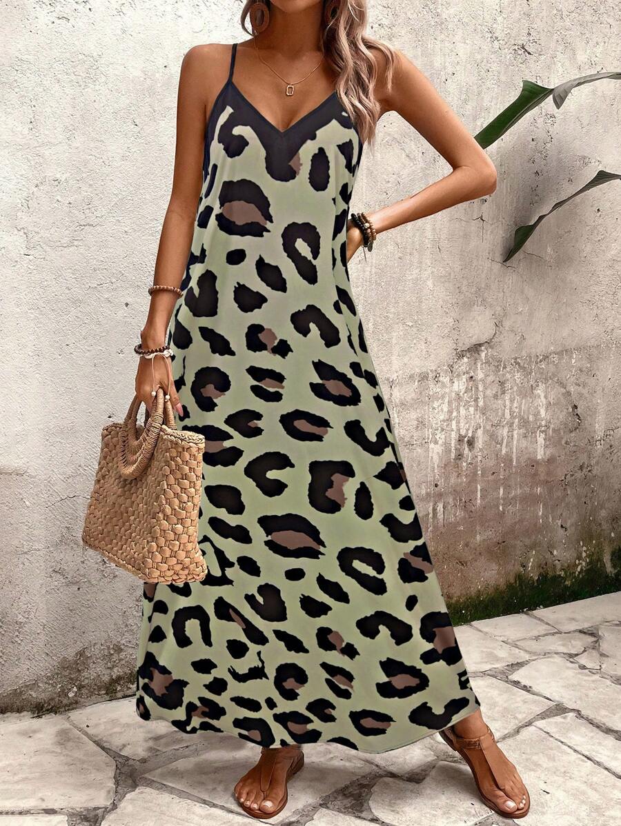 Vestido Longo Estampa de Leopardo Costa Selvagem com Costas Abertas — fotografia 13 | Mar & Pérola