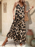 Vestido Longo Estampa de Leopardo Costa Selvagem com Costas Abertas — fotografia 14 | Mar & Pérola