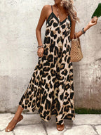 Vestido Longo Estampa de Leopardo Costa Selvagem com Costas Abertas — fotografia 16 | Mar & Pérola