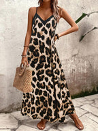 Vestido Longo Estampa de Leopardo Costa Selvagem com Costas Abertas — fotografia 17 | Mar & Pérola