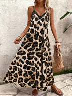 Vestido Longo Estampa de Leopardo Costa Selvagem com Costas Abertas — fotografia 19 | Mar & Pérola