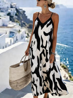 Vestido Longo Estampa de Leopardo Costa Selvagem com Costas Abertas — fotografia 30 | Mar & Pérola