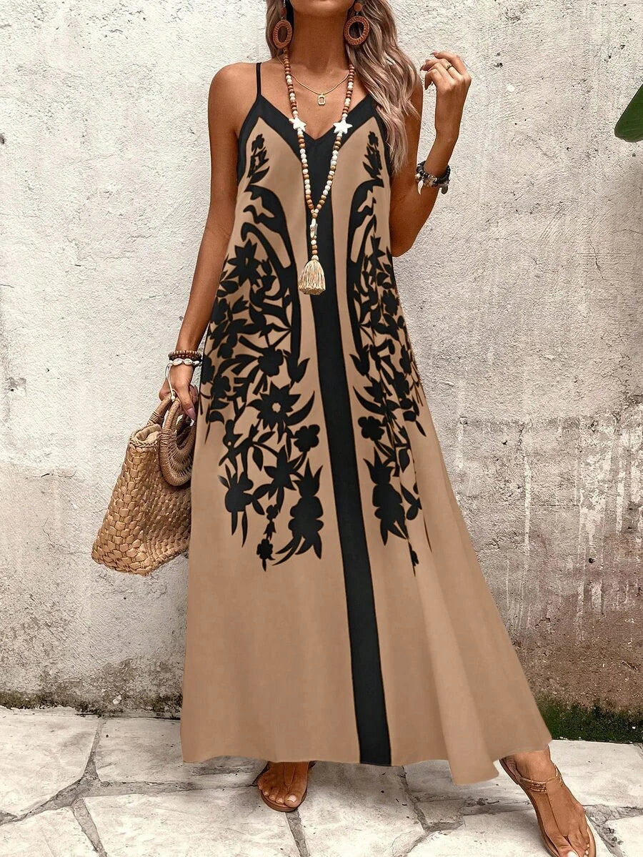 Vestido Longo Estampa de Leopardo Costa Selvagem com Costas Abertas — fotografia 46 | Mar & Pérola