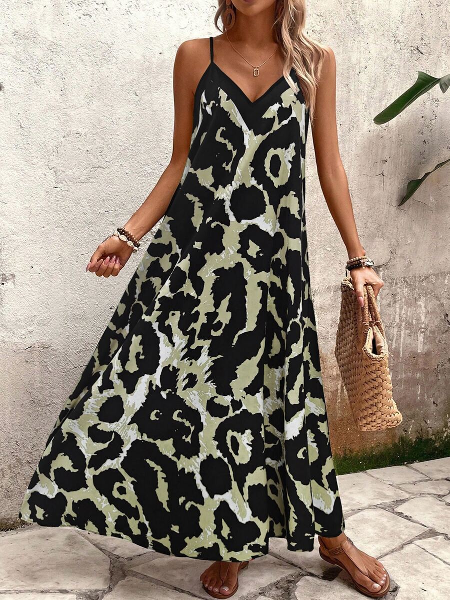 Vestido Longo Estampa de Leopardo Costa Selvagem com Costas Abertas — fotografia 73 | Mar & Pérola