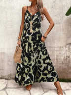 Vestido Longo Estampa de Leopardo Costa Selvagem com Costas Abertas — fotografia 74 | Mar & Pérola
