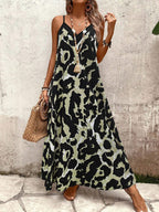 Vestido Longo Estampa de Leopardo Costa Selvagem com Costas Abertas — fotografia 76 | Mar & Pérola