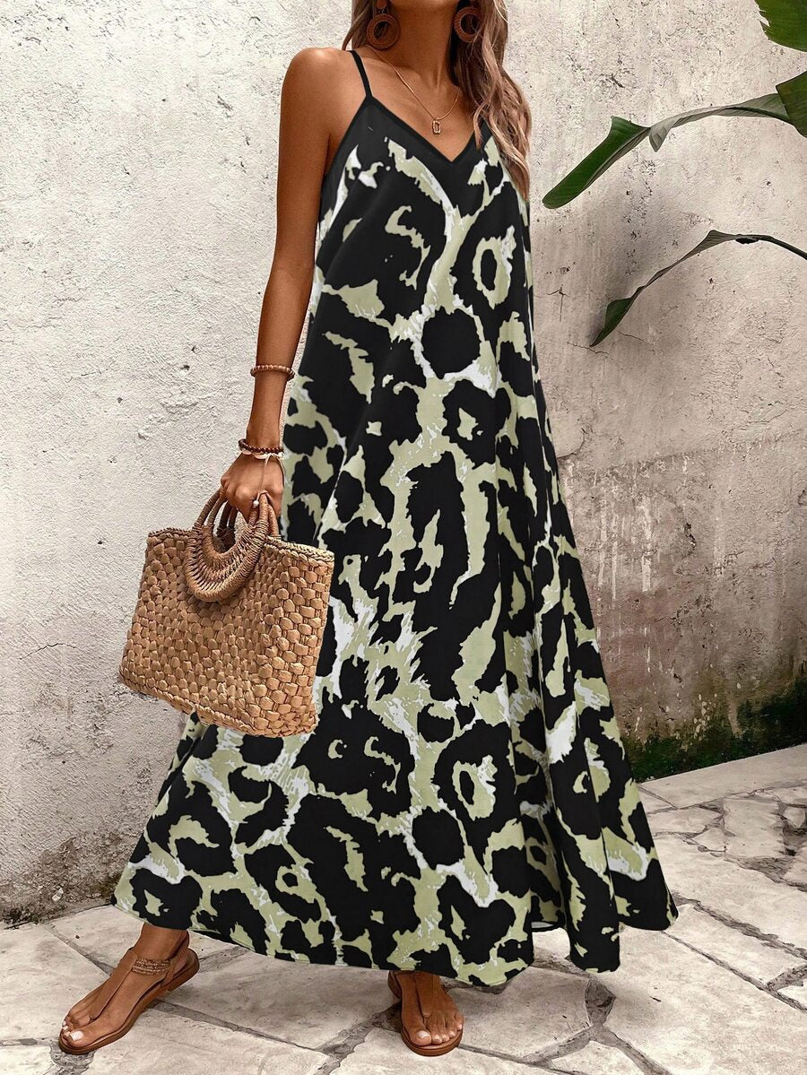 Vestido Longo Estampa de Leopardo Costa Selvagem com Costas Abertas — fotografia 77 | Mar & Pérola