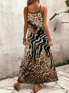 Vestido Longo Estampa de Leopardo Costa Selvagem com Costas Abertas — fotografia 79 | Mar & Pérola