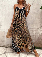 Vestido Longo Estampa de Leopardo Costa Selvagem com Costas Abertas — fotografia 81 | Mar & Pérola