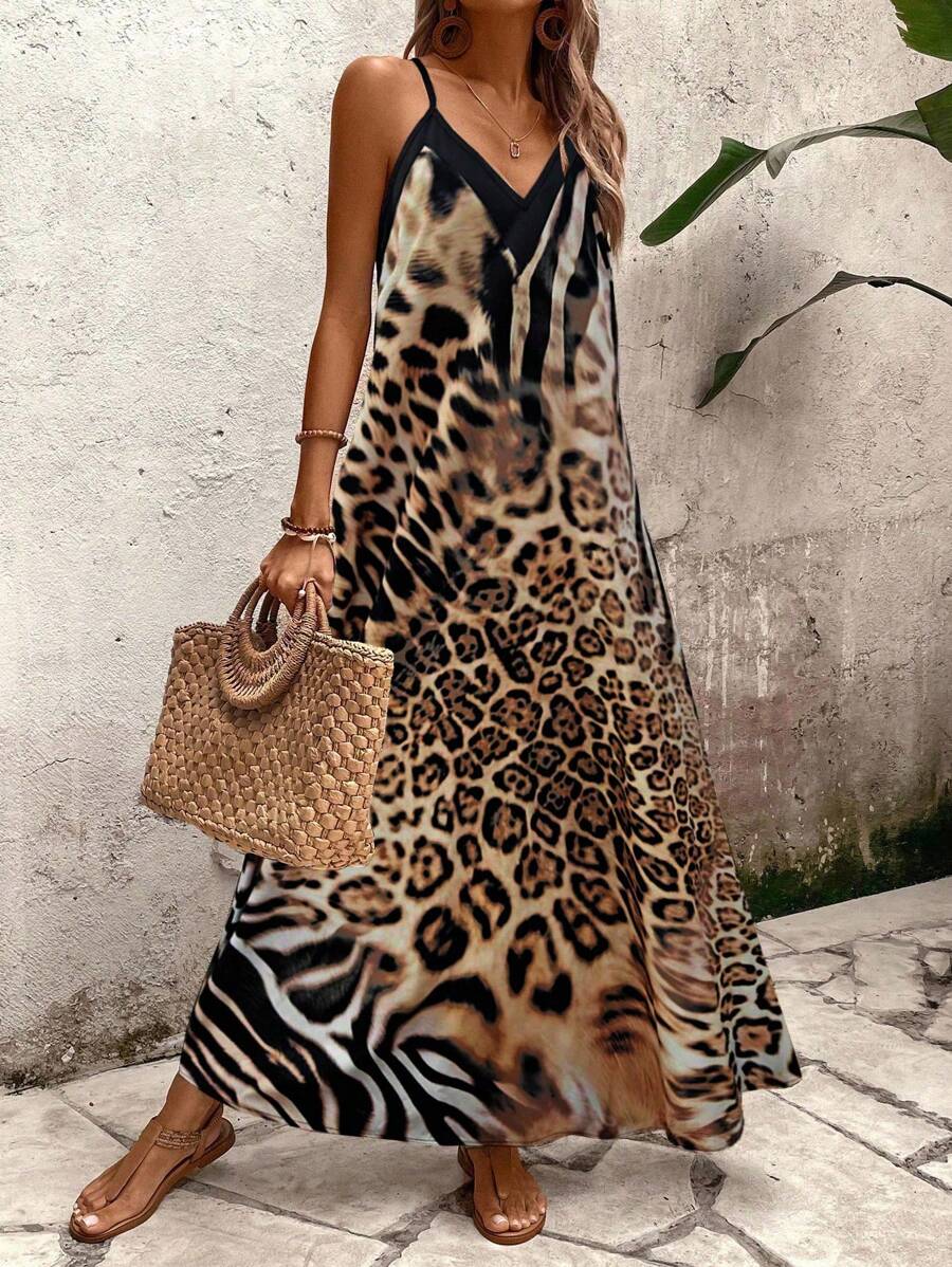 Vestido Longo Estampa de Leopardo Costa Selvagem com Costas Abertas — fotografia 82 | Mar & Pérola
