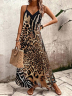 Vestido Longo Estampa de Leopardo Costa Selvagem com Costas Abertas — fotografia 84 | Mar & Pérola