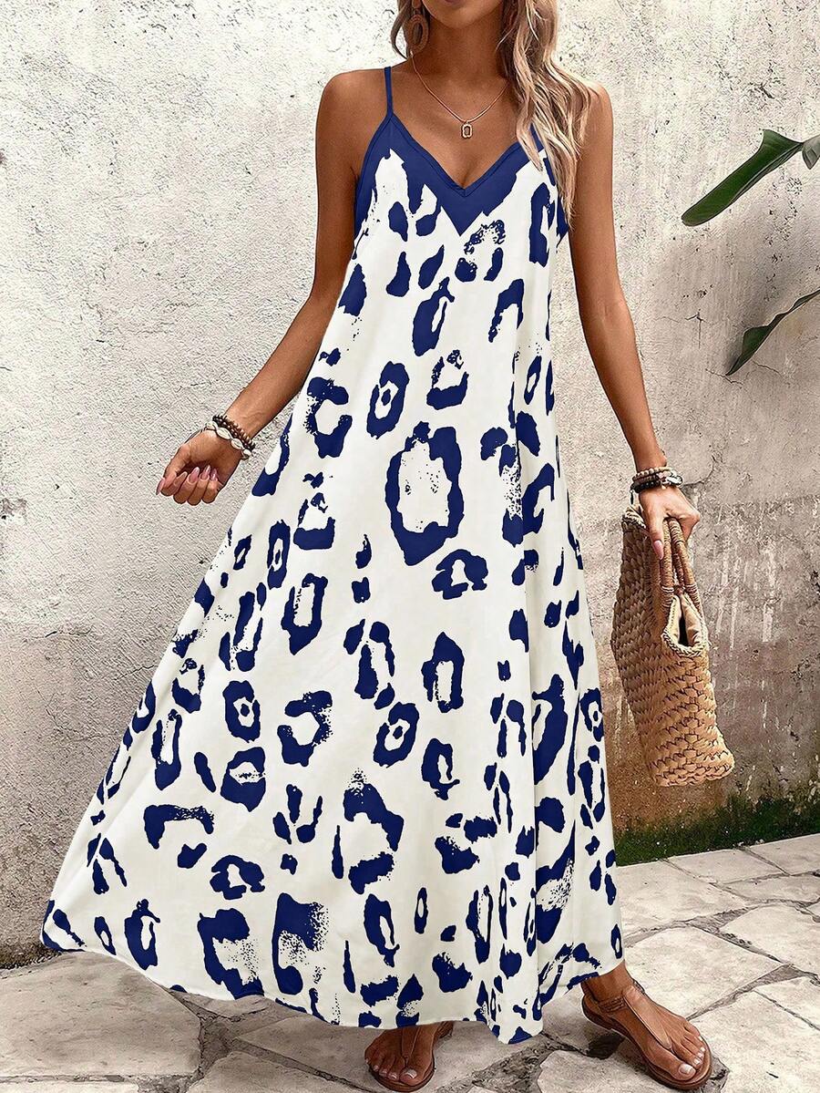 Vestido Longo Estampa de Leopardo Costa Selvagem com Costas Abertas — fotografia 96 | Mar & Pérola