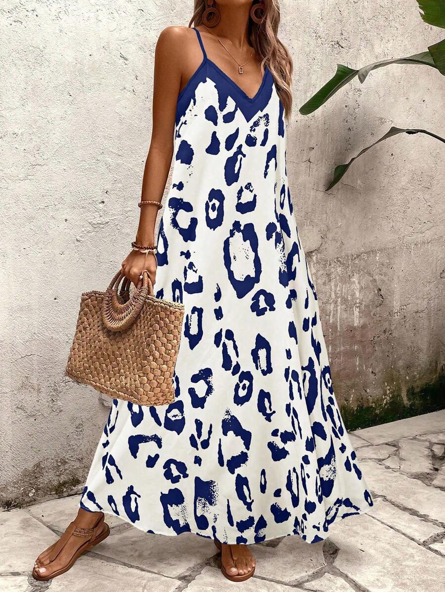 Vestido Longo Estampa de Leopardo Costa Selvagem com Costas Abertas — fotografia 98 | Mar & Pérola