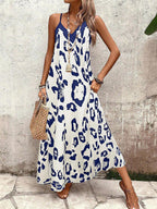 Vestido Longo Estampa de Leopardo Costa Selvagem com Costas Abertas — fotografia 99 | Mar & Pérola