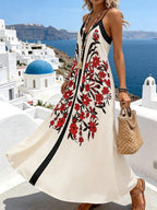Vestido Longo Estampa de Leopardo Costa Selvagem com Costas Abertas — fotografia 106 | Mar & Pérola