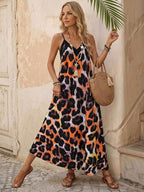 Vestido Longo Estampa de Leopardo Costa Selvagem com Costas Abertas — fotografia 107 | Mar & Pérola