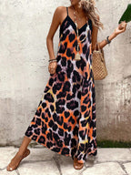 Vestido Longo Estampa de Leopardo Costa Selvagem com Costas Abertas — fotografia 109 | Mar & Pérola