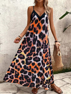 Vestido Longo Estampa de Leopardo Costa Selvagem com Costas Abertas — fotografia 113 | Mar & Pérola
