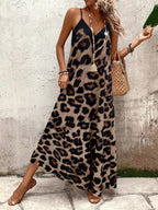 Vestido Longo Estampa de Leopardo Costa Selvagem com Costas Abertas — fotografia 114 | Mar & Pérola
