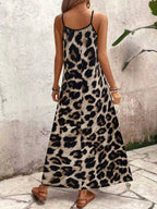 Vestido Longo Estampa de Leopardo Costa Selvagem com Costas Abertas — fotografia 115 | Mar & Pérola