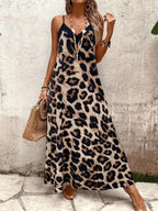 Vestido Longo Estampa de Leopardo Costa Selvagem com Costas Abertas — fotografia 117 | Mar & Pérola