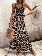 Vestido Longo Estampa de Leopardo Costa Selvagem com Costas Abertas — fotografia 118 | Mar & Pérola