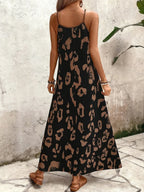 Vestido Longo Estampa de Leopardo Costa Selvagem com Costas Abertas — fotografia 136 | Mar & Pérola