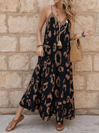Vestido Longo Estampa de Leopardo Costa Selvagem com Costas Abertas — fotografia 137 | Mar & Pérola