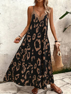 Vestido Longo Estampa de Leopardo Costa Selvagem com Costas Abertas — fotografia 140 | Mar & Pérola